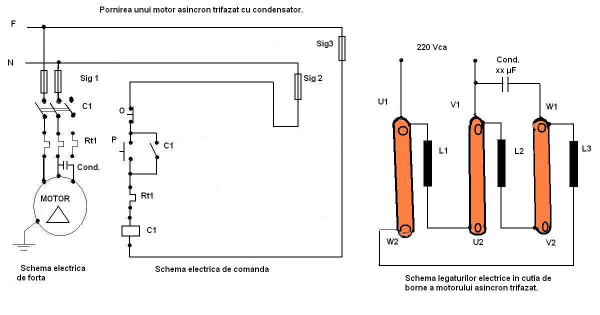 Pornirea intr-un singur sens a motorului asincron trifazat cu condensator, de Rosu Florian.JPG
